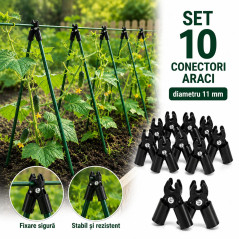Conectori araci 11 mm tip X - fixare rezistenta, Set 10 bucati