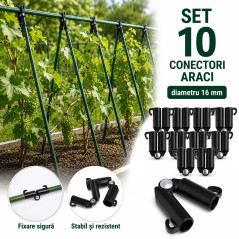 Conectori prelungire araci gradina 10 bucati tip V, diametru 16 mm
