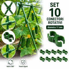 Conectori rotativi 11 mm - pentru araci, set 10 bucati