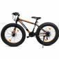 Bicicleta Fat Bike 26 inch, 21 viteze Shimano, frane pe disc, anvelope 4 inch, portocaliu/negru Bicicleta Fat Bike 26 inch, 21 viteze Shimano, frane pe disc, anvelope 4 inch, portocaliu/negru