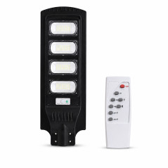 Lampa solara stradala 100W, senzor miscare, lumina alb rece 6500K, 3 moduri iluminare, telecomanda, aluminiu