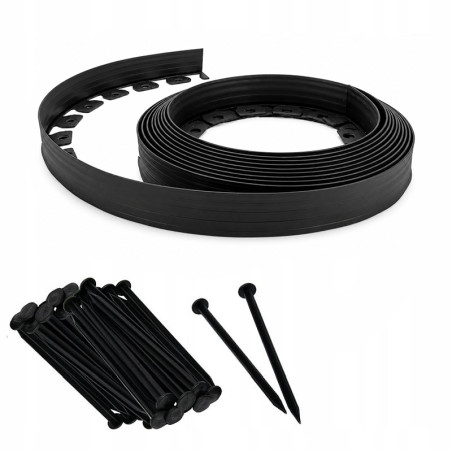 Separator gazon gradina, inaltime 5 cm, lungime 10 m, 20 pini montaj inclusi