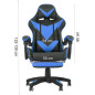 Scaun gaming, ergonomic, inaltime reglabila 122-130 cm, suport retractabil picioare, albastru, negru Scaun gaming, ergonomic, inaltime reglabila 122-130 cm, suport retractabil picioare, albastru, negru