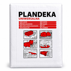 Prelata universala alba pentru uz casnic si profesional, 5x8 m, 55 g/mp, alba