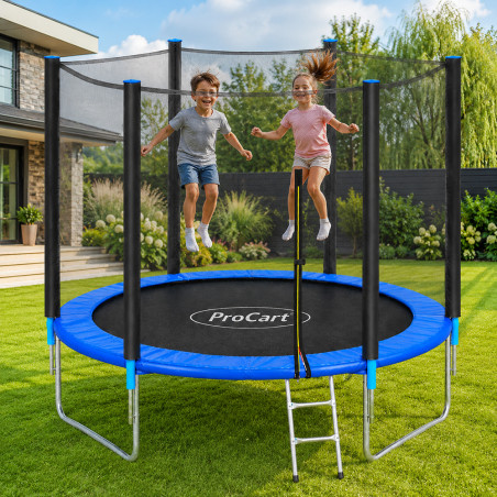 Trambulina copii, diametru 244 cm, plasa protectie laterala, cu scara acces, maxim 150 kg