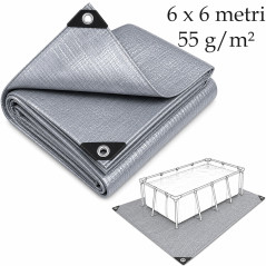 Prelata pentru Piscina 6x8 m, Protectie Sol, Extra Rezistenta, 160 g/mp