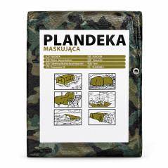 Prelata universala Army, 3x7 m, 90 g/mp, impermeabila, protectie UV, inele metalice de fixare