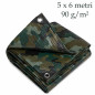 Prelata de acoperire, 5x6 m, 90 g/mp, model camuflaj, protectie apa, UV, vant Prelata de acoperire, 5x6 m, 90 g/mp, model camuflaj, protectie apa, UV, vant