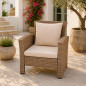 Set mobilier gradina Santorini, 4 piese, fotolii, canapea, masuta de cafea, poliratan bej Set mobilier gradina Santorini, 4 piese, fotolii, canapea, masuta de cafea, poliratan bej