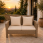 Set mobilier gradina Santorini, 4 piese, fotolii, canapea, masuta de cafea, poliratan bej Set mobilier gradina Santorini, 4 piese, fotolii, canapea, masuta de cafea, poliratan bej