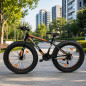 Bicicleta Fat Bike 26 inch, 21 viteze Shimano, frane pe disc, anvelope 4 inch, portocaliu/negru, RESIGILAT Bicicleta Fat Bike 26 inch, 21 viteze Shimano, frane pe disc, anvelope 4 inch, portocaliu/negru, RESIGILAT