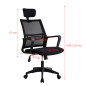 Scaun ergonomic rotativ, inaltime reglabila, tetiera integrata, mesh si burete, 48.5x50x118 cm, negru Scaun ergonomic rotativ, inaltime reglabila, tetiera integrata, mesh si burete, 48.5x50x118 cm, negru