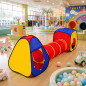 Cort de joaca pentru copii, 3 in 1, pliabil, tunel legatura, 300x80x86 cm, poliester, geanta transport Cort de joaca pentru copii, 3 in 1, pliabil, tunel legatura, 300x80x86 cm, poliester, geanta transport