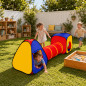 Cort de joaca pentru copii, 3 in 1, pliabil, tunel legatura, 302x86x72 cm, poliester, geanta transport