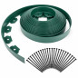 Separator gazon, lungime 10 metri, latime 5 cm, 30 pini montaj, culoare verde Separator gazon, lungime 10 metri, latime 5 cm, 30 pini montaj, culoare verde