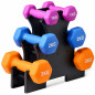 Set 6 gantere fitness 12 kg cu suport 3 nivele, vinil, 1/2/3 kg, home gym & fitness Set 6 gantere fitness 12 kg cu suport 3 nivele, vinil, 1/2/3 kg, home gym & fitness