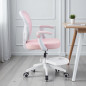 Scaun ergonomic de birou pentru copii si adolescenti, mesh roz, reglabil pe inaltime 78-90 cm, suport picioare Scaun ergonomic de birou pentru copii si adolescenti, mesh roz, reglabil pe inaltime 78-90 cm, suport picioare