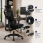 Scaun ergonomic premium pentru birou, tetiera reglabila, suport lombar reglabil, suport picioare Scaun ergonomic premium pentru birou, tetiera reglabila, suport lombar reglabil, suport picioare