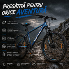 Bicicleta Mountain Bike aluminiu, 27.5 inch, schimbator 27 viteze, frane hidraulice, Genio