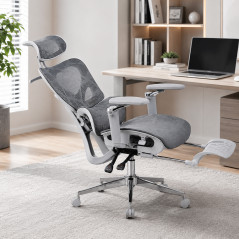 Scaun ergonomic birou, sezut reglabil pe adancime, spatar si tetiera reglabile, cotiere 5D, suport picioare, mesh