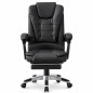 Scaun de birou cu 2 zone de masaj, suport picioare retractabil, spatar inclinabil, piele eco Scaun de birou cu 2 zone de masaj, suport picioare retractabil, spatar inclinabil, piele eco