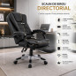 Scaun de birou cu 2 zone de masaj, suport picioare retractabil, spatar inclinabil, piele eco Scaun de birou cu 2 zone de masaj, suport picioare retractabil, spatar inclinabil, piele eco