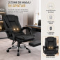 Scaun de birou cu 2 zone de masaj, suport picioare retractabil, spatar inclinabil, piele eco Scaun de birou cu 2 zone de masaj, suport picioare retractabil, spatar inclinabil, piele eco