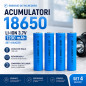 Set 4 acumulatori Li-Ion 18650, 1200 mAh, 3.7V, reincarcabili, pentru lanterne si dispozitive portabile