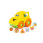 Mașinuță cu cuburi educative Polesie, sortator forme, 6 cuburi cu cifre, 23,5 x 15,2 x 15,8 cm