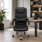 Scaun ergonomic directorial, inaltime reglabila 108-118 cm, sarcina maxima 150 kg, piele ecologica, negru