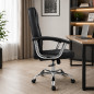 Scaun ergonomic directorial, inaltime reglabila 108-118 cm, sarcina maxima 150 kg, piele ecologica, negru