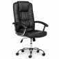 Scaun ergonomic directorial, inaltime reglabila 108-118 cm, sarcina maxima 150 kg, piele ecologica, negru