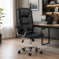 Scaun ergonomic directorial, inaltime reglabila 108-118 cm, sarcina maxima 150 kg, piele ecologica, negru