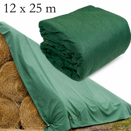 Prelata protectie baloti si produse agricole, 12 x 25 m, rezistenta la intemperii, 145 g/mp