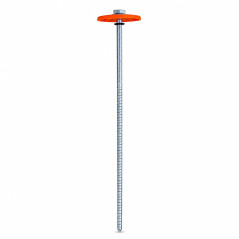 Cui de fixare metalic cu cap plastic, 30 cm, pentru agrotextil, folie, plase si prelate