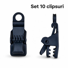 Clipsuri prindere tip crocodil pentru prelate baloti si plase, 8.5 x 3 cm, reutilizabil, set 10 buc