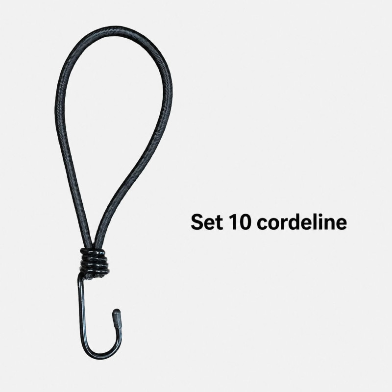 Cordelina elastica cu carlig metalic pentru fixare prelate si plase, 6 x 20 cm, reutilizabila, set 10 buc