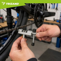 Set scule reparatii bicicleta, 7 piese din otel carbon, presa lant, extractor manivele, chei pentru caseta si spite