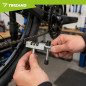 Set scule reparatii bicicleta, 7 piese din otel carbon, presa lant, extractor manivele, chei pentru caseta si spite