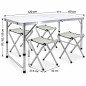 Set masa cu 4 scaune pentru camping, inaltime masa reglabila, 120x60x70/62/55 cm, aluminiu Set masa cu 4 scaune pentru camping, inaltime masa reglabila, 120x60x70/62/55 cm, aluminiu