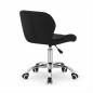 Scaun de birou tapitat, rotativ, stil scandinav, reglare inaltime 72-84 cm, latime 47.5 cm, catifea neagra Scaun de birou tapitat, rotativ, stil scandinav, reglare inaltime 72-84 cm, latime 47.5 cm, catifea neagra