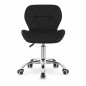 Scaun de birou tapitat, rotativ, stil scandinav, reglare inaltime 72-84 cm, latime 47.5 cm, catifea neagra Scaun de birou tapitat, rotativ, stil scandinav, reglare inaltime 72-84 cm, latime 47.5 cm, catifea neagra