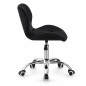 Scaun de birou tapitat, rotativ, stil scandinav, reglare inaltime 72-84 cm, latime 47.5 cm, catifea neagra Scaun de birou tapitat, rotativ, stil scandinav, reglare inaltime 72-84 cm, latime 47.5 cm, catifea neagra