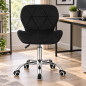 Scaun de birou tapitat, rotativ, stil scandinav, reglare inaltime 72-84 cm, latime 47.5 cm, catifea neagra Scaun de birou tapitat, rotativ, stil scandinav, reglare inaltime 72-84 cm, latime 47.5 cm, catifea neagra