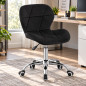 Scaun de birou tapitat, rotativ, stil scandinav, reglare inaltime 72-84 cm, latime 47.5 cm, catifea neagra Scaun de birou tapitat, rotativ, stil scandinav, reglare inaltime 72-84 cm, latime 47.5 cm, catifea neagra