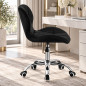 Scaun de birou tapitat, rotativ, stil scandinav, reglare inaltime 72-84 cm, latime 47.5 cm, catifea neagra Scaun de birou tapitat, rotativ, stil scandinav, reglare inaltime 72-84 cm, latime 47.5 cm, catifea neagra