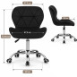 Scaun de birou tapitat, rotativ, stil scandinav, reglare inaltime 72-84 cm, latime 47.5 cm, catifea neagra Scaun de birou tapitat, rotativ, stil scandinav, reglare inaltime 72-84 cm, latime 47.5 cm, catifea neagra
