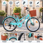 Bicicleta dama, 24 inch, 6 viteze, cos detasabil, portbagaj, frane pe disc, sonerie, turcoaz, ProCart