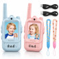 Set 2 statii Walkie Talkie Video pentru copii, camera si display LCD, acumulator reincarcabil, USB-C, Roz/Albastru Set 2 statii Walkie Talkie Video pentru copii, camera si display LCD, acumulator reincarcabil, USB-C, Roz/Albastru