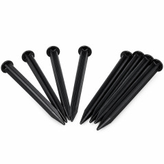 Pin pentru fixare separator gazon, lungime 20 cm, plastic, negru